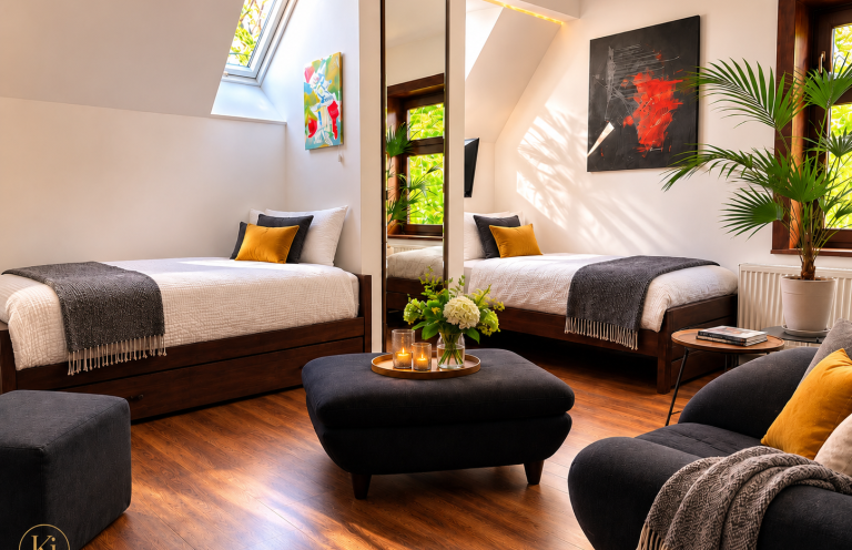 Separates Appartement mit eigenem Bad als Rückzugsort für Dozenten, Einzelcoachings und vertrauliche Gespräche.