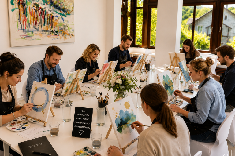 Jeder gestaltet sein eigenes Kunstwerk – gemeinsam entsteht ein unvergessliches Teamerlebnis. Jeder gestaltet sein eigenes Kunstwerk – gemeinsam entsteht ein unvergessliches Teamerlebnis.