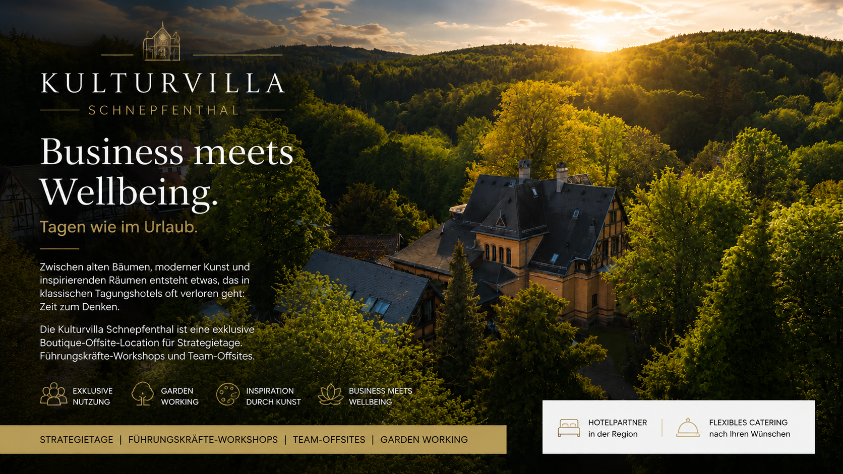 Kulturvilla Schnepfenthal – Tagungen, Teamevents, moderne Kunst und freie Trauungen in Thüringen