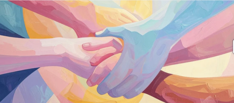 Ihr Team arbeitet gemeinsam an einem großen Kunstwerk auf einer Leinwand. Ihr Team arbeitet gemeinsam an einem großen Kunstwerk auf einer Leinwand.