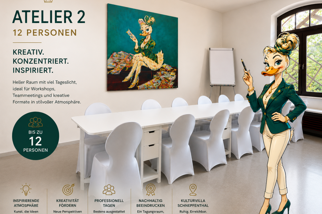 Ein klassischer Workshopraum zum Arbeiten mit Tageslicht. Ein klassischer Workshopraum zum Arbeiten mit Tageslicht.