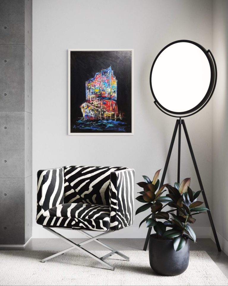 Elbphilharmonie Noir, 80 x 60 cm, Acryl auf Leinwand, 3900 € - für mehr Informationen bitte anrufen