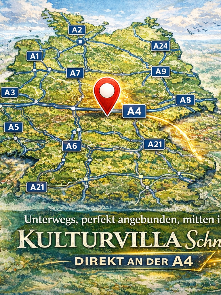 Die Kulturvilla Schnepfenthal liegt idyllisch in Thüringen – zentral erreichbar und dennoch angenehm entschleunigt.