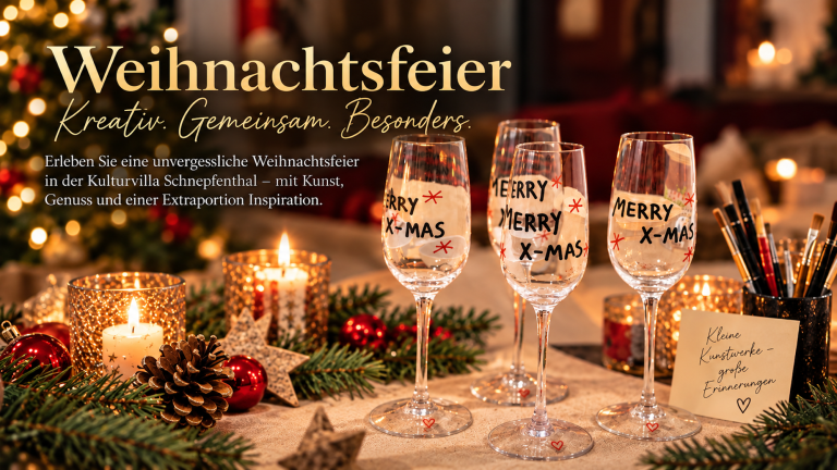 Kunst und Schwarzlicht als besonderes Weihnachtserlebnis Gemeinsam persönliche Erinnerungen herstellen, wie auf Sektgläsern, Vasen, Porzellan