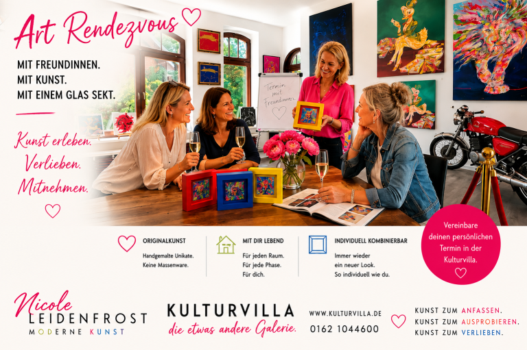 Kleine, farbenfrohe Bilderrahmen mit Originalkunstwerken laden zum Kombinieren ein. 