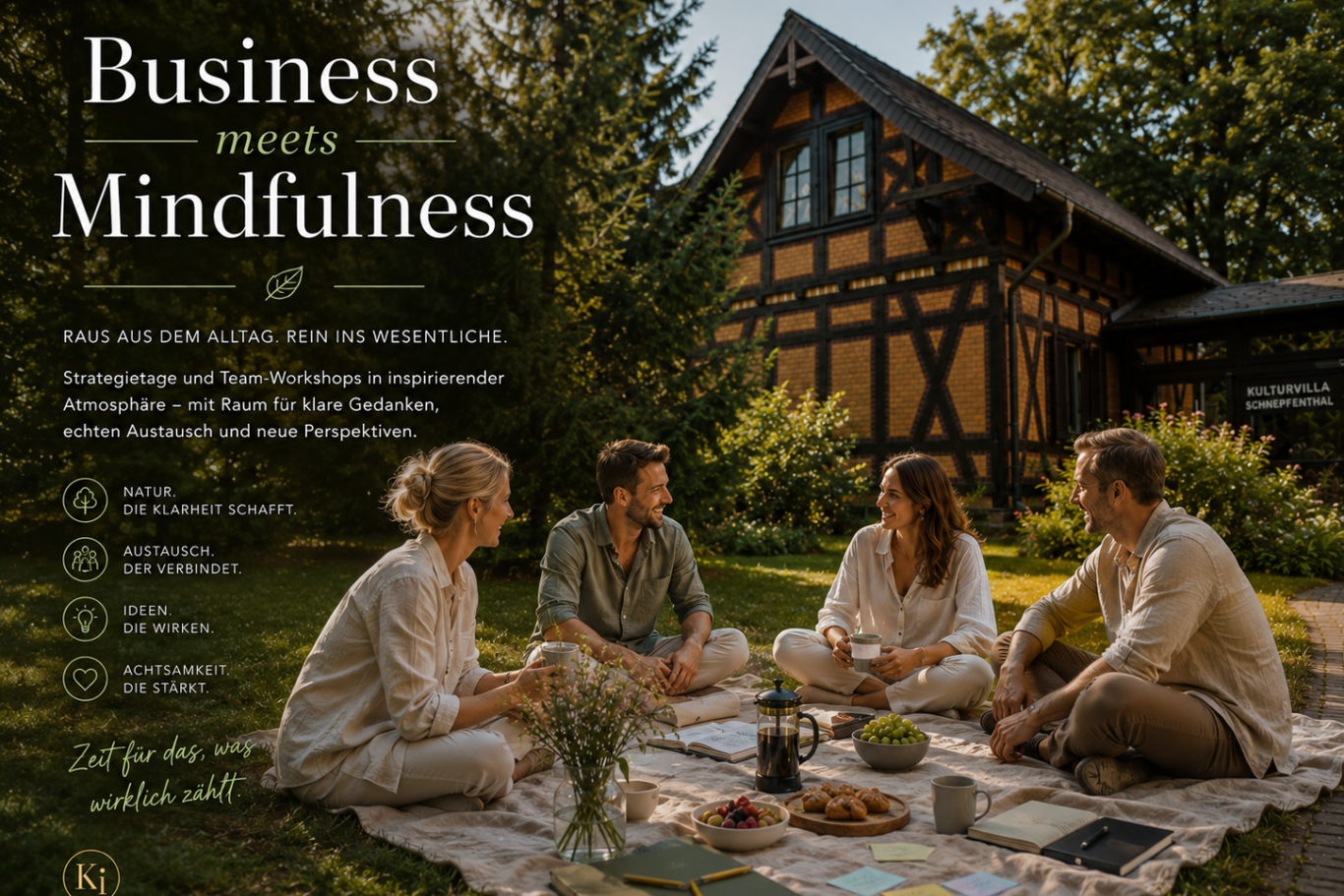 Business meets Mindfulness – Teamworkshop im parkähnlichen Garten der Kulturvilla Schnepfenthal