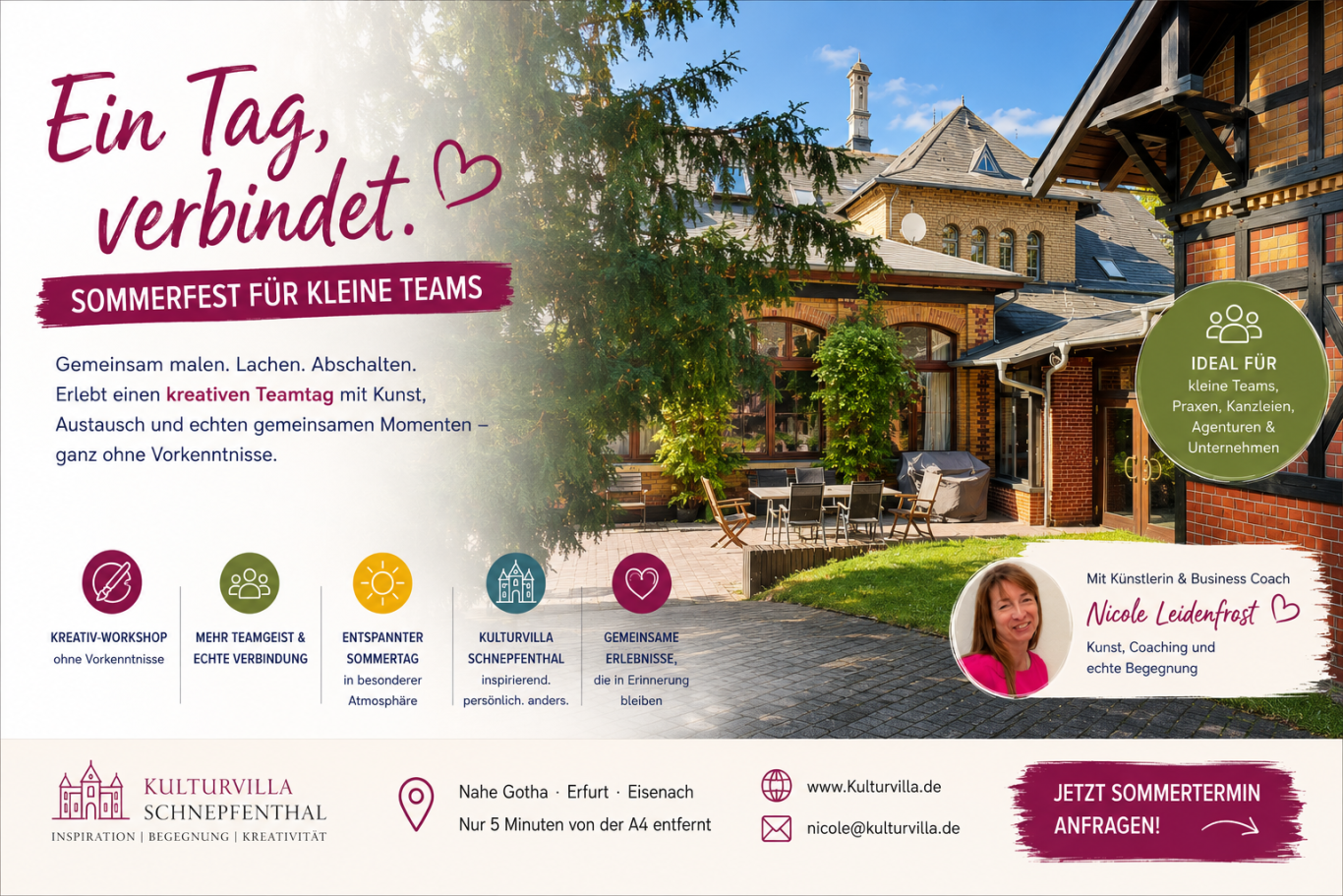 Kulturvilla Schnepfenthal im Thüringer Wald bei Friedrichroda – exklusive Tagungslocation für kleine Firmen